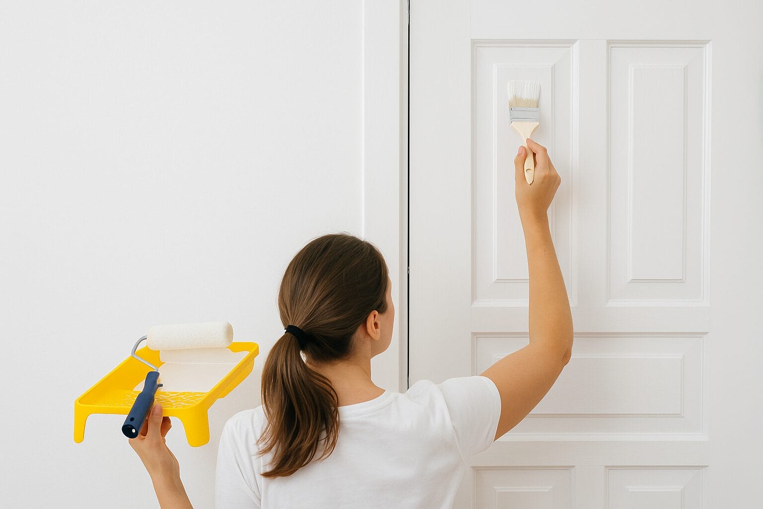 Cómo pintar una puerta de madera de blanco